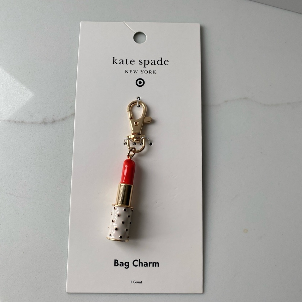 Kate Spade New x Target Lipstick Bag Charm Keychain Fob - Picture 2 of 3